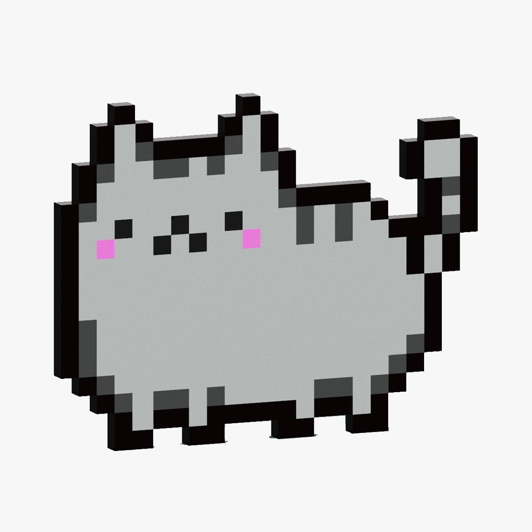 3D Pixel Cat Symbol - TurboSquid 1885160