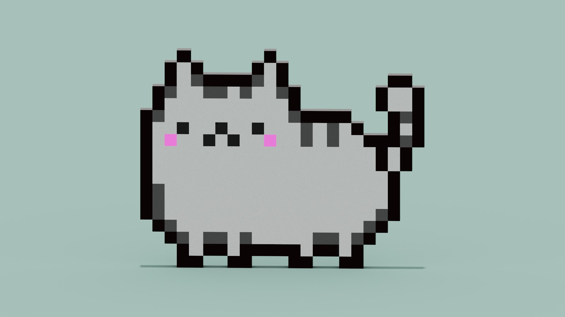 3D Pixel Cat Symbol - TurboSquid 1885160