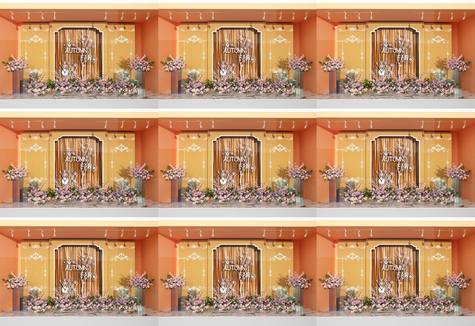 3D model Flower pile plum blossom window clothing shop window clothing ...