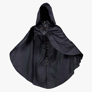Cracked Leather Riding Cape Remastered 3D model