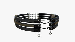 Gothic Collar G01 Black Silver - Character Fashion Design 3D model