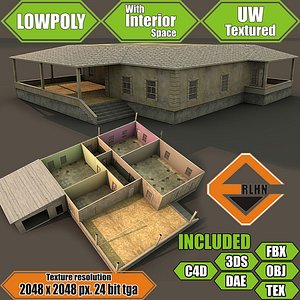 Lowpoly building with interior MBB14