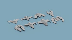 Voxel Space Ship 3D model