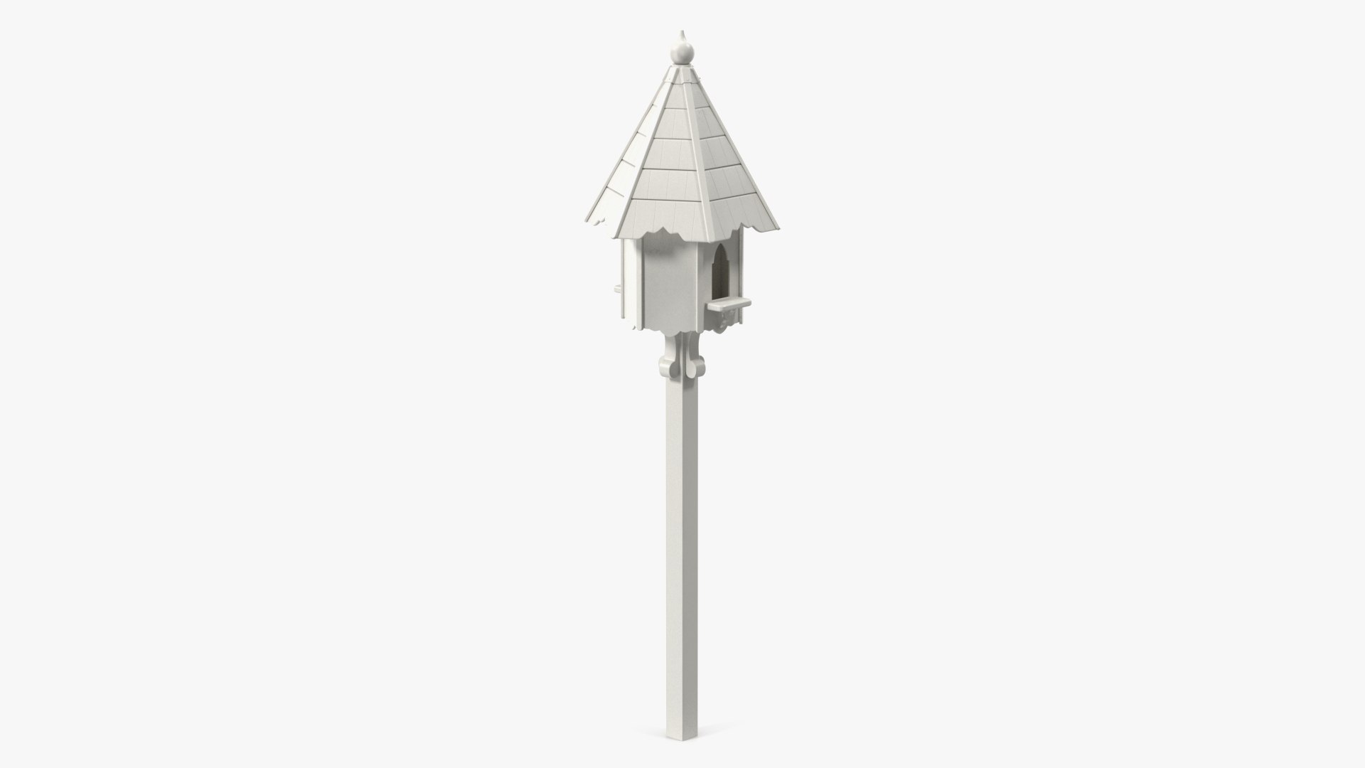 Dovecote for Two Nests Painted White 3D model preview