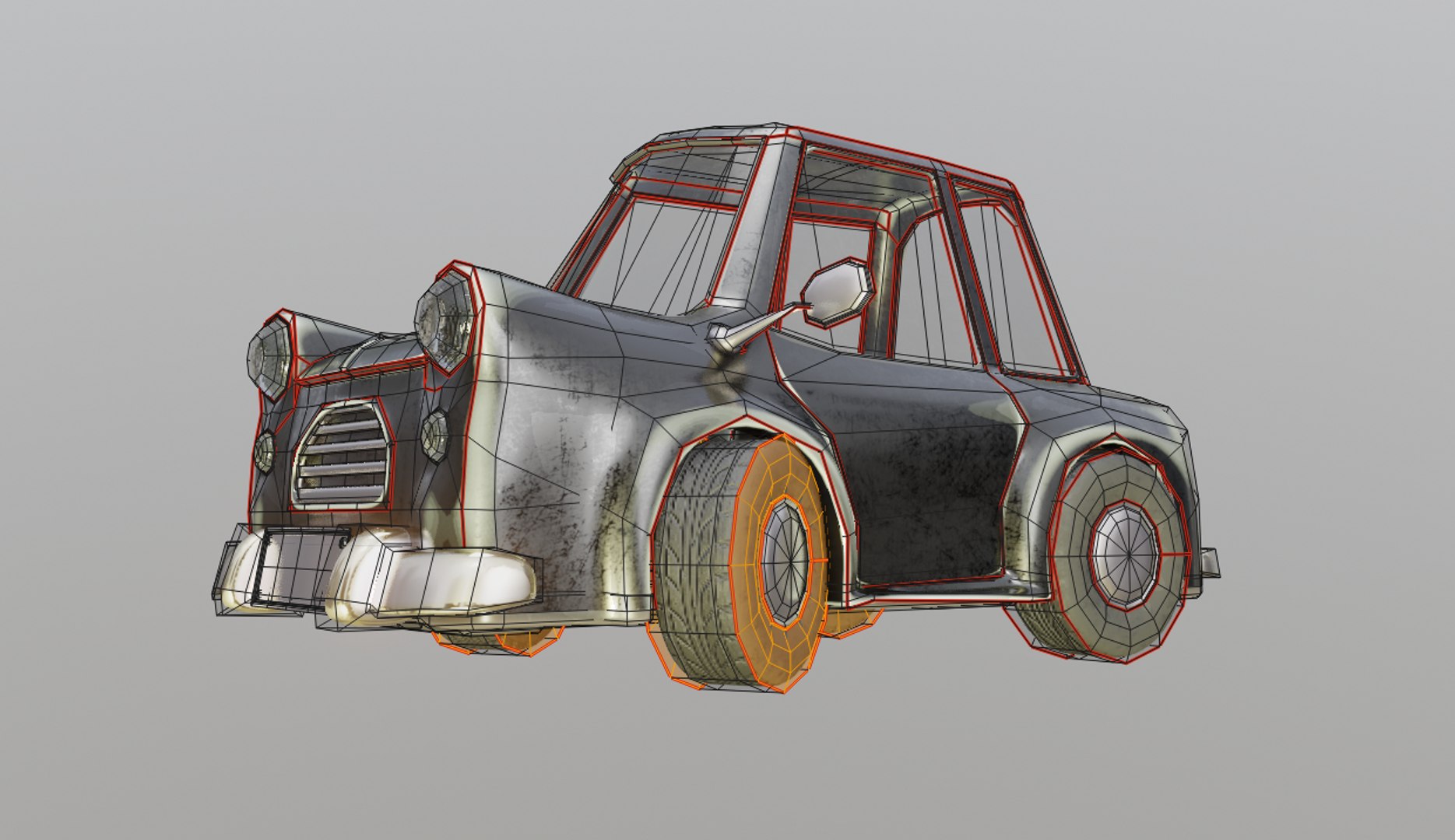 Cartoon Car Rusty Paint Model - TurboSquid 1390538