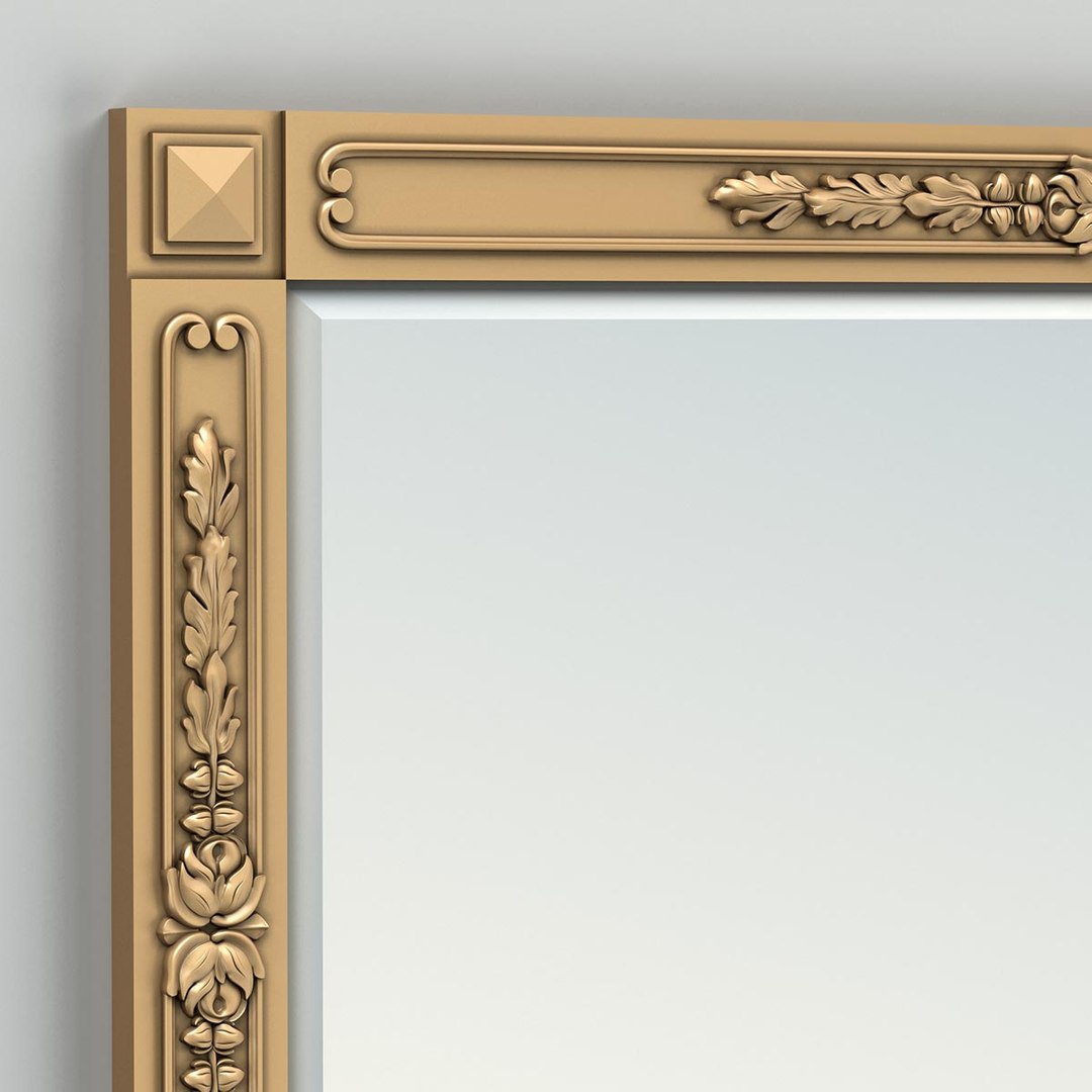 3D Model Carved Rectangle Mirror Frame - TurboSquid 1281925