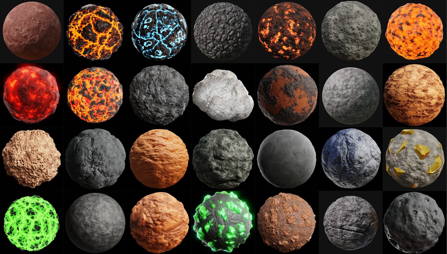 3D model Procedural Rock Material Pack 1 https://p.turbosquid.com/ts-thumb/Qz/hEH58i/bt/allmaterials/jpg/1769443081/1920x1080/fit_q87/9fb4626bcae52afa3ec9a9acfb9fd40a7f9477a4/allmaterials.jpg