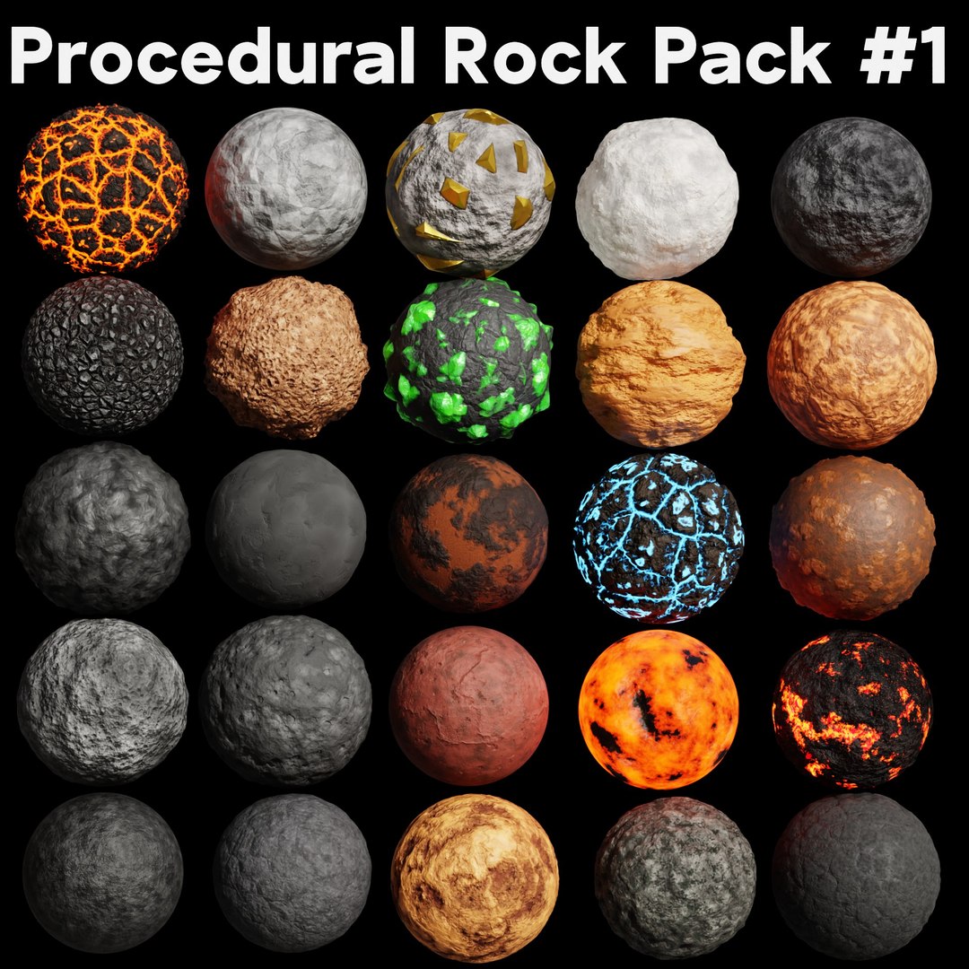 3D model Procedural Rock Material Pack 1 https://p.turbosquid.com/ts-thumb/Qz/hEH58i/kh/rockmaterialpack1squarewithtitle/jpg/1769443083/1920x1080/fit_q87/556c7d2781854aec978000bd4d347ed3e340c699/rockmaterialpack1squarewithtitle.jpg