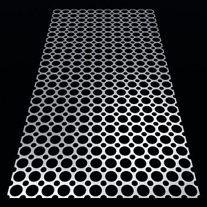3D Perforated panel with 62 percent opening 25O148
