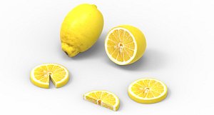 3D lemon fruit food