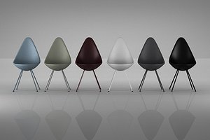 6 Drop Chair Plastic by Arne Jacobsen