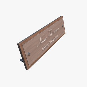 desk name plate 3D model