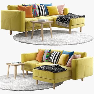 IKEA NORSBORG Two-seat sofa with chaise longue