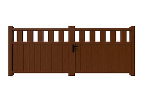 Wood gate house 3D