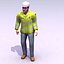 construction workman 3d max