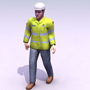 construction workman 3d max