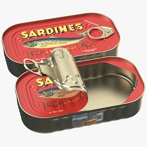Two Detailed Sardines Tin Cans