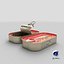 Two Detailed Sardines Tin Cans