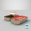 Two Detailed Sardines Tin Cans