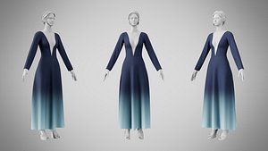 Dress 35 Yankees Blue 3D model