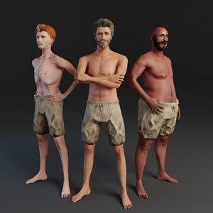 rigged male human 3D model