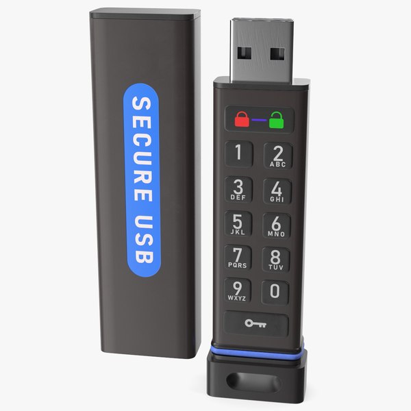 3D model Encrypted Flash Drive with Keyboard Pin Authentication