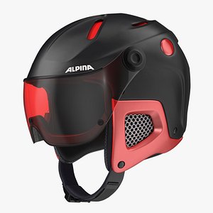 3D model Ski Helmet Alpina with Visor