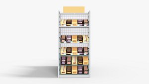 Supermarket Chips Shelves Collection 3D model