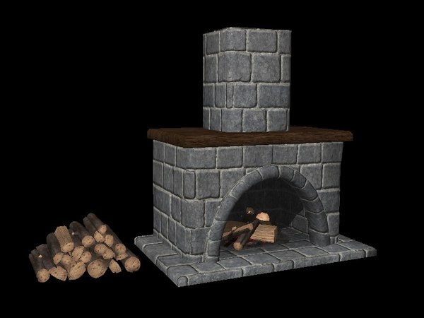 fireplace set 3d model