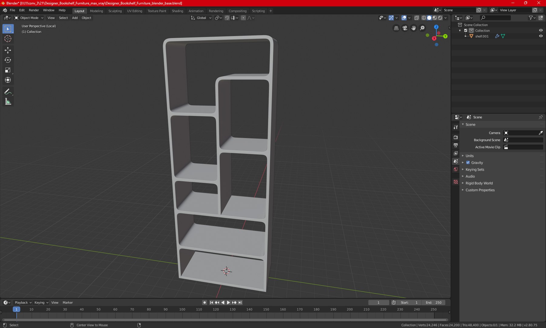 Designer Bookshelf Furniture Model - TurboSquid 2237161