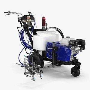 3D model Cold Paint Road Marking Machine Rigged