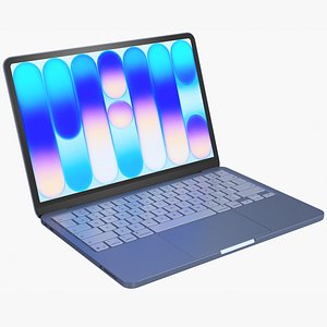 Apple MacBook Neo Indigo Rigged 3D