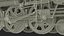 Vintage Steam Locomotive ATSF 3415 Rigged for Cinema 4D