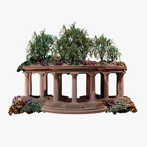Ancient architectural ornament with doric columns KIT