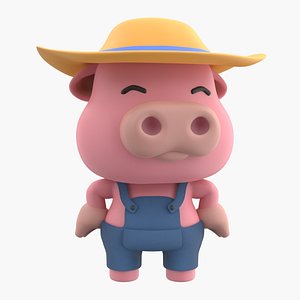 Cute Pig 3D Illustration 3D model