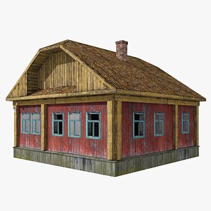 abandoned wooden house 4 3D