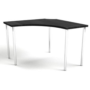Corner Table, black-brown, silver