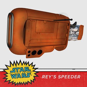 3d model speeder bike rey star