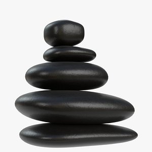 3D japanese meditation stones model
