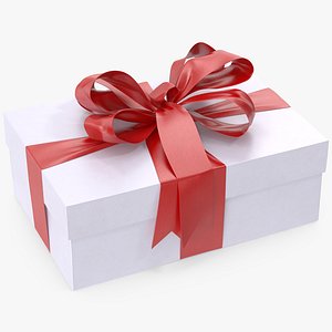 Gift Box 4 White 3D