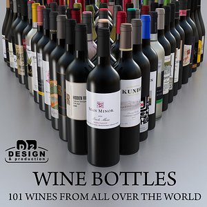 Wine bottles-101 wines from all over the world