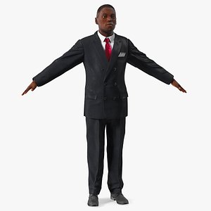 Stylish African American Business Man Fur 3D model