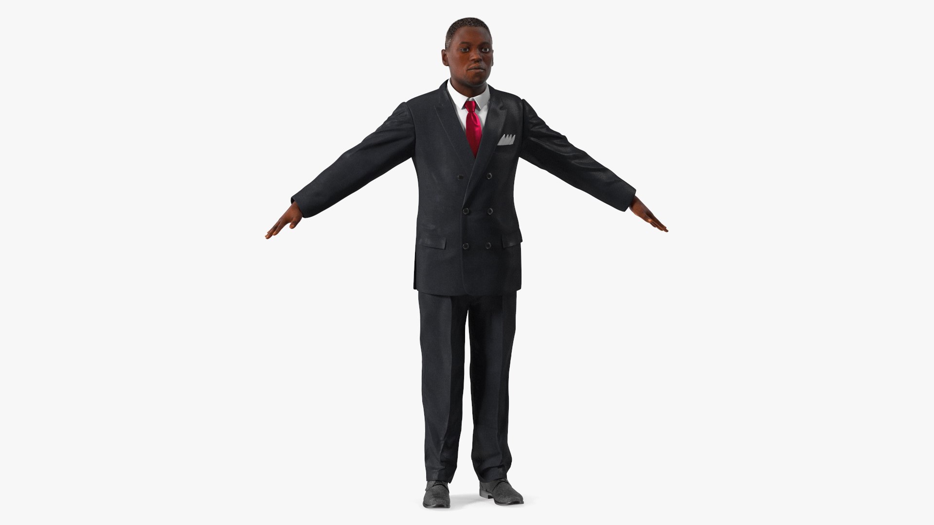 Stylish African American Business Man Fur 3D model preview