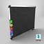 3D Customizable Wall-Mounted Blackboard - Rectangular Metal Writing Board