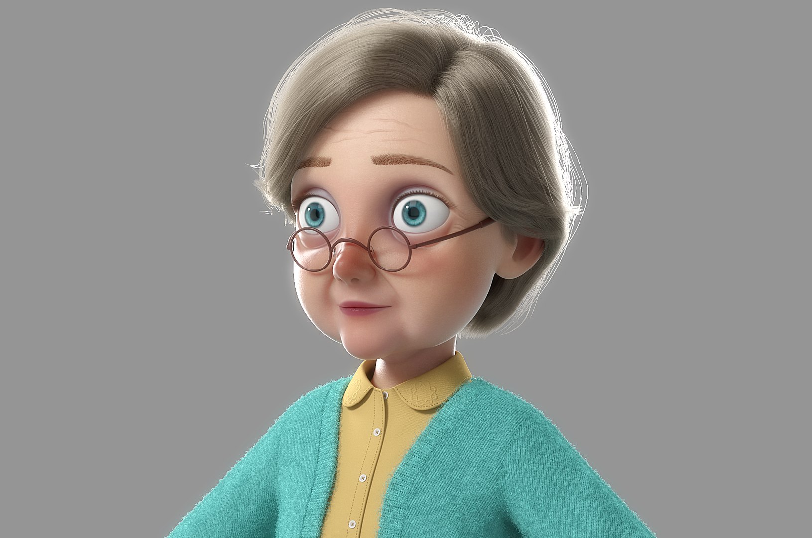 Cartoon Old Woman Character 3D Model - TurboSquid 1276765