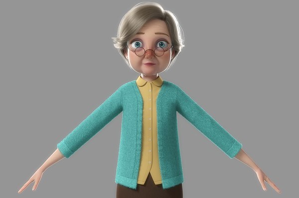 Cartoon old woman character 3D model - TurboSquid 1276765