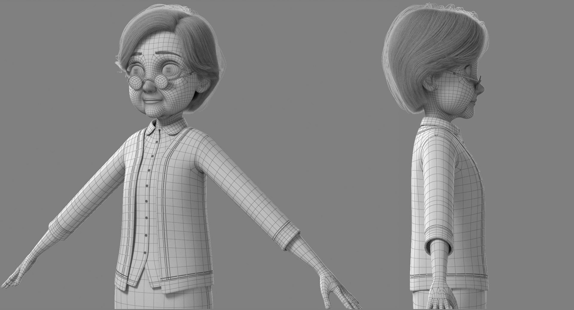 Cartoon old woman character 3D model - TurboSquid 1276765