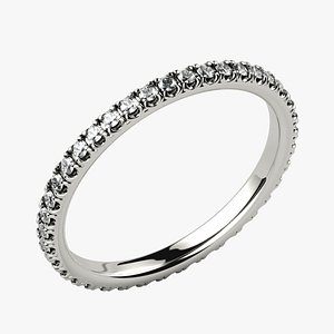 3D Diamonds Circle Fashion Gold Ring