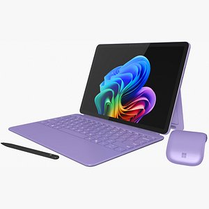 Microsoft Surface Pro 12 inch Violet Rigged Animated 3D