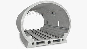 Railway Subway Cross Section Bend 3D model